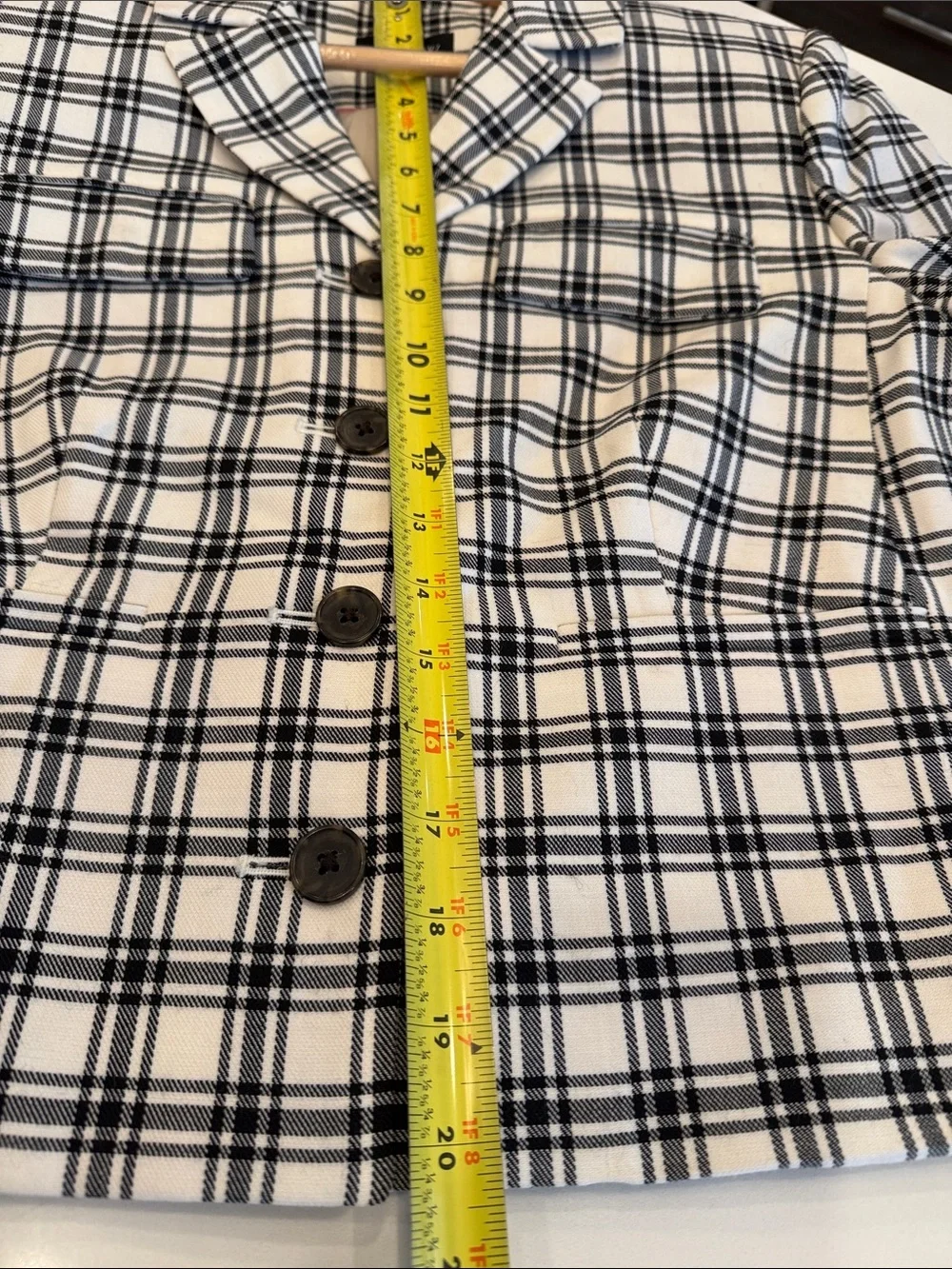 J. Crew Collection Black & White Plaid Tailored Blazer